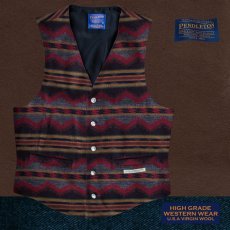 画像1: ペンドルトン U.S.A ヴァ－ジン ウール ベスト（ブラウン・グレー）/Pendleton U.S.A Virgin Wool Vest Pinetop(Brown/Grey) (1)