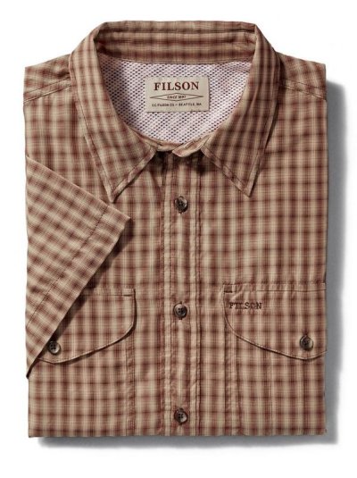 画像1: フィルソン 半袖 シャツ（ブリック・タンプラッド）XS/Filson Twin Lakes Short Sleeve Sport Shirt(Brick/Tan Plaid)