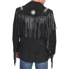 画像3: ウエスタン レザー フリンジ ジャケット（ブラック）/Western Leather Fringe Jacket (3)