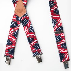 画像2: サスペンダー クリップ式（アメリカンフラッグ）/M&F Western Products Clip Suspenders(N8510404 Red/White/Blue) (2)