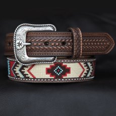 画像1: アリアット マルチカラー・コンチョ ウエスタン レザーベルト（ブラウン）34/Ariat Western Belt(Brown) (1)