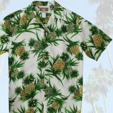 画像1: レーヨン アロハシャツ パイナップル（アイボリー）/Aloha Shirt (1)