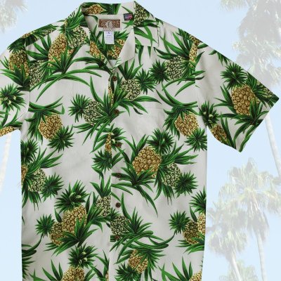 画像2: レーヨン アロハシャツ パイナップル（アイボリー）/Aloha Shirt