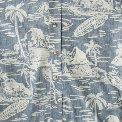 画像3: RJC ロバート・J・クランシー ハワイアン シャツ リバースプリント（ライトブルー・ホワイト）/RJC Hawaiian Shirt