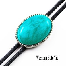 画像1: ウエスタン ボロタイ ロープエッジ ターコイズ/Western Bolo Tie (1)