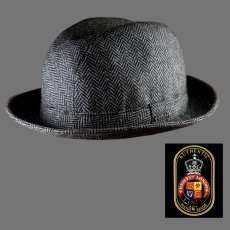画像1: クリスティーズロンドン ヘリンボーン ウール ハット（チャコール）/Christys' London Wool Hat(Charcoal) (1)