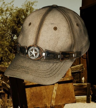 画像1: テキサス スターコンチョ キャップ（ブラウン）/Star Concho Cap(Brown)