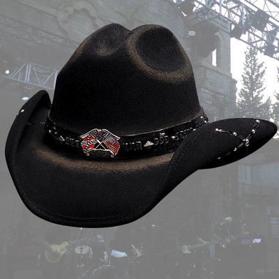 画像1: ブルハイド カウボーイハット（南軍旗・星条旗）/Bullhide Western Wool Hat(Southern Rizin'/Black)