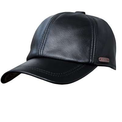 画像1: レザーキャップ（ブラック）/Leather Cap(Black)