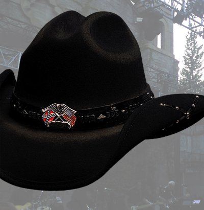 画像2: ブルハイド カウボーイハット（南軍旗・星条旗）/Bullhide Western Wool Hat(Southern Rizin'/Black)