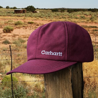 画像1: カーハート ロゴ イヤーフラップ キャップ（ワイン）/Carhartt Cap(Logo/Wine)