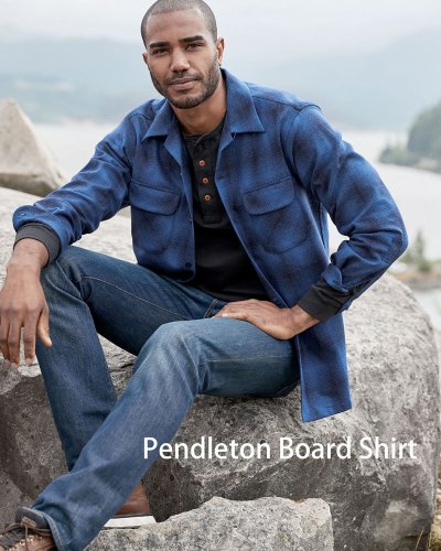 画像3: ペンドルトン ウールシャツ ボードシャツ（ブラック・ターコイズプラッド）XS/Pendleton Board Shirt(Black Turquoise Plaid)