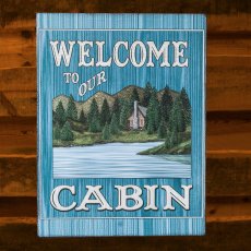 画像1: ログキャビン ティンサイン/Tin Sign WELCOME TO OUR CABIN (1)