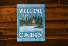 画像3: ログキャビン ティンサイン/Tin Sign WELCOME TO OUR CABIN (3)