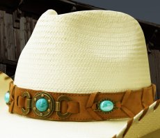 画像2: ブルハイド ウエスタン ストローハット ベストオブザウエスト（ナチュラル・ターコイズ）/Bullhide Western Straw Hat Best of the West(Natural) (2)