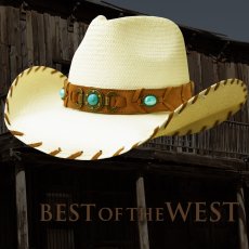 画像1: ブルハイド ウエスタン ストローハット ベストオブザウエスト（ナチュラル・ターコイズ）/Bullhide Western Straw Hat Best of the West(Natural) (1)