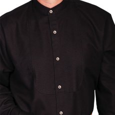 画像2: ワーメーカー バンドカラー インセットビブ オールドウエストシャツ（ブラック）/Wah Maker Band Collar Inset Bib Old West Shirt(Black) (2)