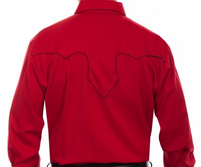 画像2: スカリー キャンディケイン パイピング ウエスタン シャツ（長袖/レッド・ブラック）/Scully Long Sleeve Western Shirt(Crimson)