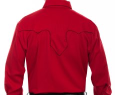 画像2: スカリー キャンディケイン パイピング ウエスタン シャツ（長袖/レッド・ブラック）/Scully Long Sleeve Western Shirt(Crimson) (2)