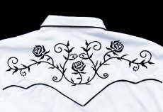 画像4: スカリー ウエスタン 刺繍 シャツ（長袖/ホワイト・ブラック）/Scully Long Sleeve Embroidered Western Shirt (4)