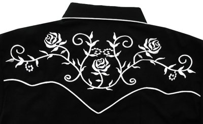 画像3: スカリー ウエスタン 刺繍 シャツ（長袖/ブラック・ホワイト）/Scully Long Sleeve Embroidered Western Shirt