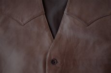 画像2: スカリー ウエスタン レザー ベスト（チョコレートブラウン）/Scully Western Lamb Leather Vest(Chocolate) (2)