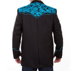 画像5: スカリー フローラル刺繍 ウエスタン ジャケット・ブレザー（ブラック・ターコイズ）44/Scully Floral Embroidery Blazer(Black/Turquoise) (5)