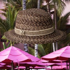 画像2: トミーバハマ  リゾートハット（ブラウン）ハットサイズ調整テープつき/Tommy Bahama Straw Hat(Brown) (2)