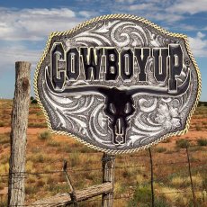画像2: モンタナシルバースミス カウボーイアップ ロングホーン スカル ベルト バックル/Montana Silversmiths Cowboy Up Longhorn Skull Belt Buckle (2)