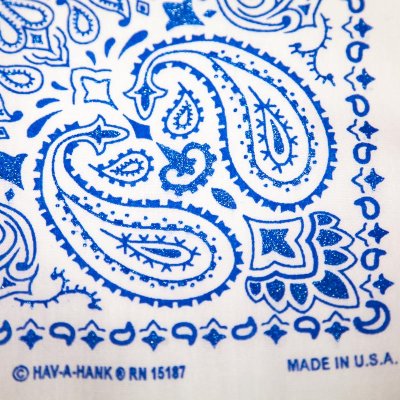 画像2: バンダナ ハバハンク HAV-A-HANK ペイズリー（ホワイト・ブルー）/Bandana Paisley White Blue