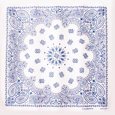 画像1: バンダナ ハバハンク HAV-A-HANK ペイズリー（ホワイト・ブルー）/Bandana Paisley White Blue