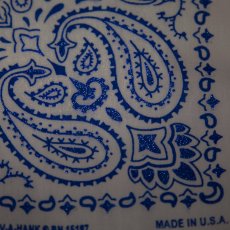 画像3: バンダナ ハバハンク HAV-A-HANK ペイズリー（ホワイト・ブルー）/Bandana Paisley White Blue (3)