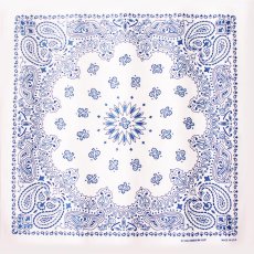 画像1: バンダナ ハバハンク HAV-A-HANK ペイズリー（ホワイト・ブルー）/Bandana Paisley White Blue (1)