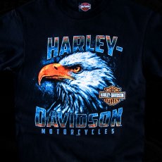 画像1: ハーレーダビッドソン アメリカンイーグル 半袖Tシャツ（ブラック）/Harley Davidson American Eagle Shortsleeve T-shirt(Black) (1)