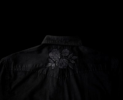画像2: スナップフロント ウエスタンシャツ（ブラック・ブラックローズ刺繍）/Desperado Long Sleeve Western Shirt(Black/Black Rose)