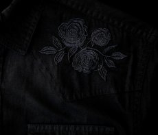画像2: スナップフロント ウエスタンシャツ（ブラック・ブラックローズ刺繍）/Long Sleeve Western Shirt(Black/Black Rose) (2)