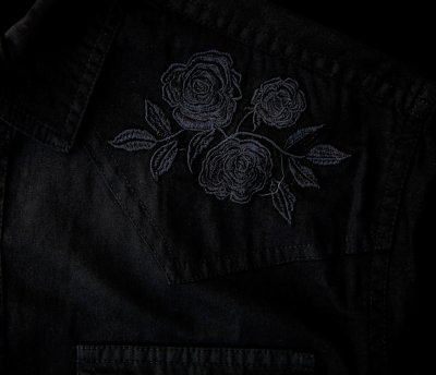 画像3: スナップフロント ウエスタンシャツ（ブラック・ブラックローズ刺繍）/Desperado Long Sleeve Western Shirt(Black/Black Rose)