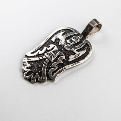 画像2: ナバホ インディアン ハンドメイド スターリングシルバー ペンダント トップ/R.Singer Navajo Sterling Silver Pendant