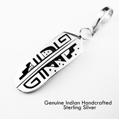 画像1: ホピ インディアン オーバーレイ スターリングシルバー フェザー ペンダント トップ/Hopi Sterling Silver Overlay Feather Pendant