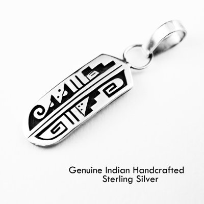 画像1: ホピ インディアン オーバーレイ スターリングシルバー フェザー ペンダント トップ/Hopi Sterling Silver Overlay Feather Pendant