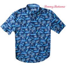 画像2: トミーバハマ パームツリー トロピカル 半袖シャツ（ブルー）XS/Tommy Bahama Short Sleeve Shirt(Blue) (2)