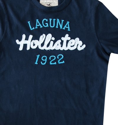 画像2: ホリスター ラグナビーチ アップリケロゴ&刺繍 半袖 Tシャツ ネイビー/Hollister Laguna Beach Short Sleeve T-Shirt (Navy)