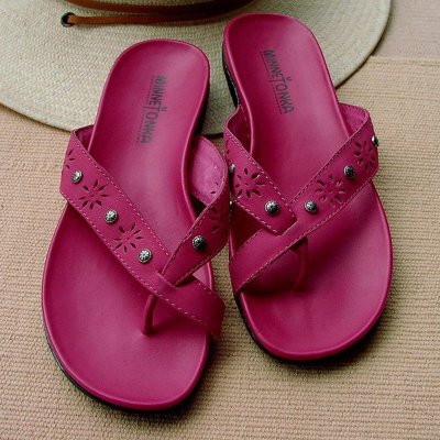 画像2: ミネトンカ レザーサンダル(ラズベリー）/Ｍinnetonka Madelyn Thong(Raspberry)