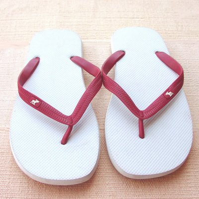 画像1: アバクロンビー＆フィッチ ビーチサンダル ホワイト/レッド（メンズ）/Abercrombie&Fitch Flip Flop White/Red（Mens)