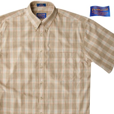 画像2: ペンドルトン 半袖 シャツ（タン/ブルー）/Pendleton Plaid Shortsleeve Shirt(Tan)