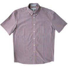 画像2: エバグリーン 半袖 シャツ（バーガンディー・ブルー）/Evergreen Plaid Shortsleeve Shirt (2)