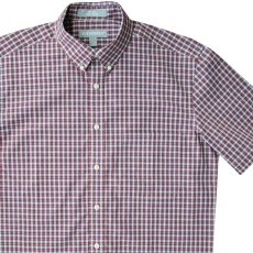 画像1: エバグリーン 半袖 シャツ（バーガンディー・ブルー）/Evergreen Plaid Shortsleeve Shirt (1)