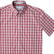 画像1: エバグリーン 半袖 シャツ（バーガンディー）/Evergreen Plaid Shortsleeve Shirt (1)