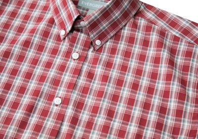 画像3: エバグリーン 半袖 シャツ（バーガンディー）/Evergreen Plaid Shortsleeve Shirt