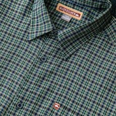 画像4: クイックシルバー 半袖 シャツ（グリーン・ブルー）/Quiksilver Tencel Plaid Shortsleeve Shirt(Green/Blue) (4)